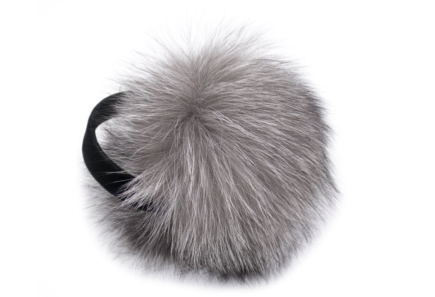 Silver - Real Fox Fur Earmuffs