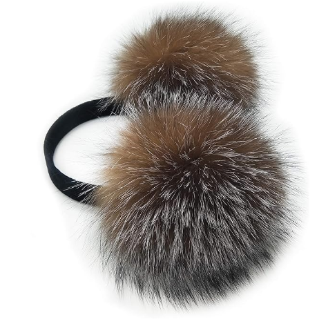 Brown - Real Fox Fur Earmuffs