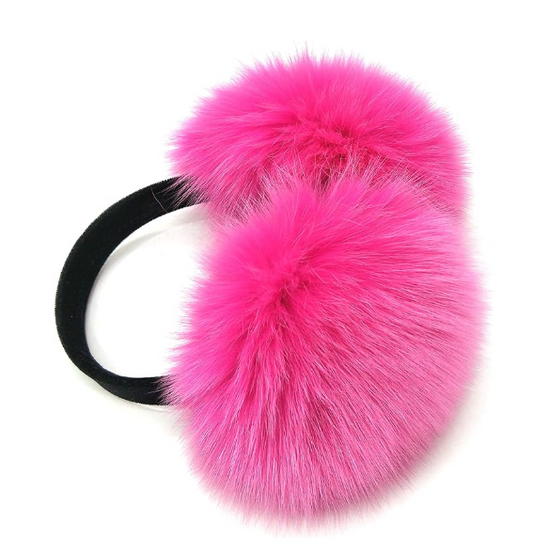 Pink - Real Fox Fur Earmuffs