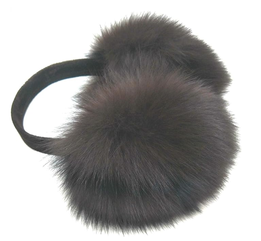 Grey - Real Fox Fur Earmuffs